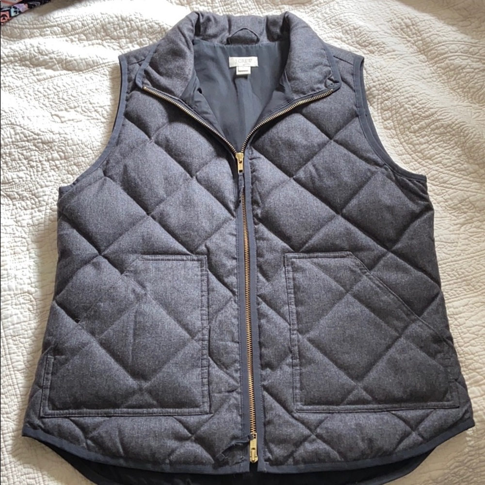 Gray down filled vest